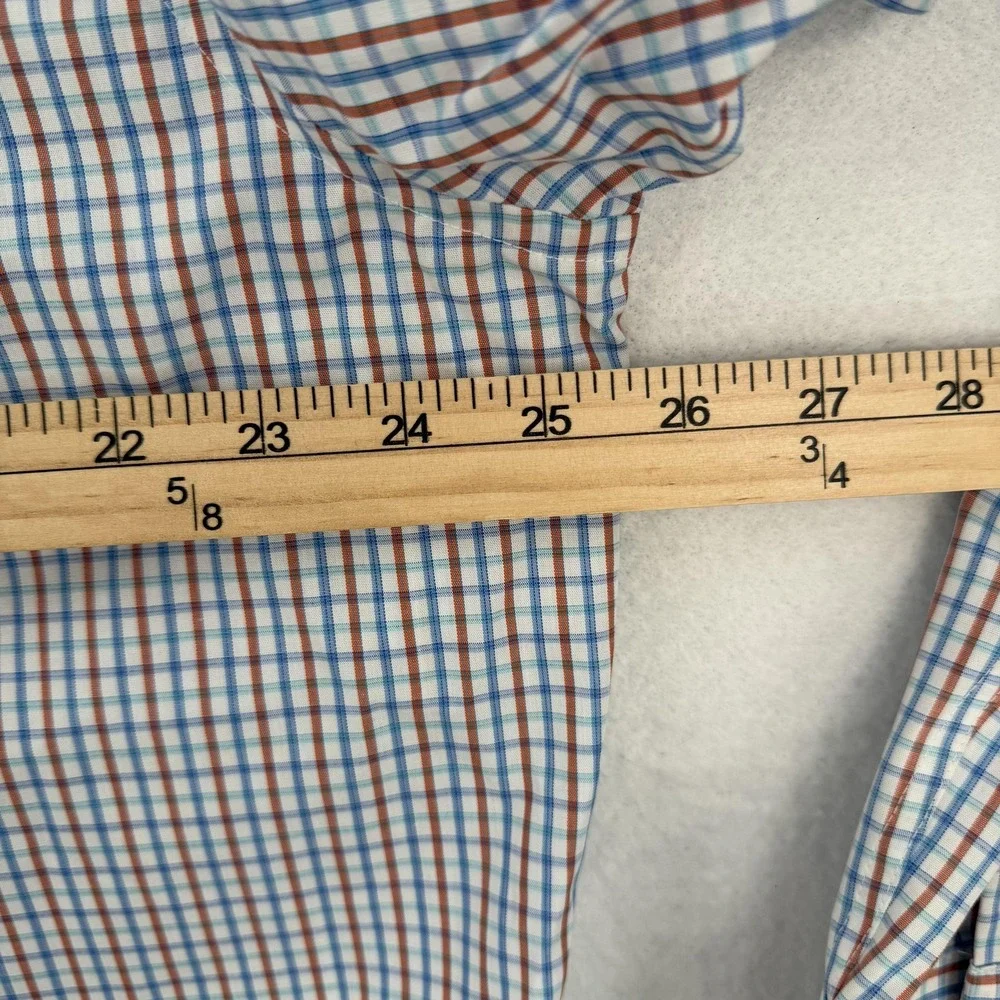 Banana Republic Shirt Mens XL 17-17.5 35-36 Blue Plaid Non-Iron Standard Fit NWT